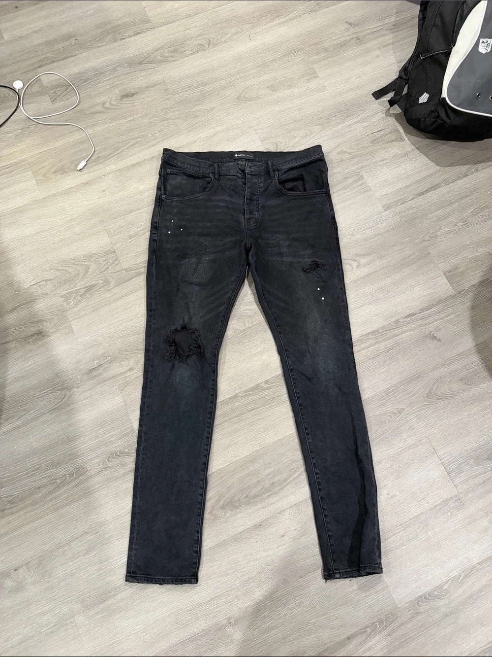 Men's Black Skinny Ripped Jeans - Distressed Slim Fit